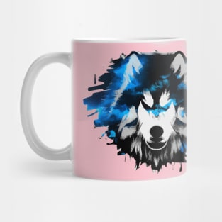 Malamute Spray Paint Mural Poster Art Print Mug